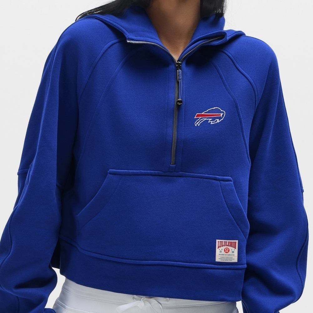 Lululemon Buffalo Bills Scuba Oversized Half Zip Hoodie Blue NFL Women M / L